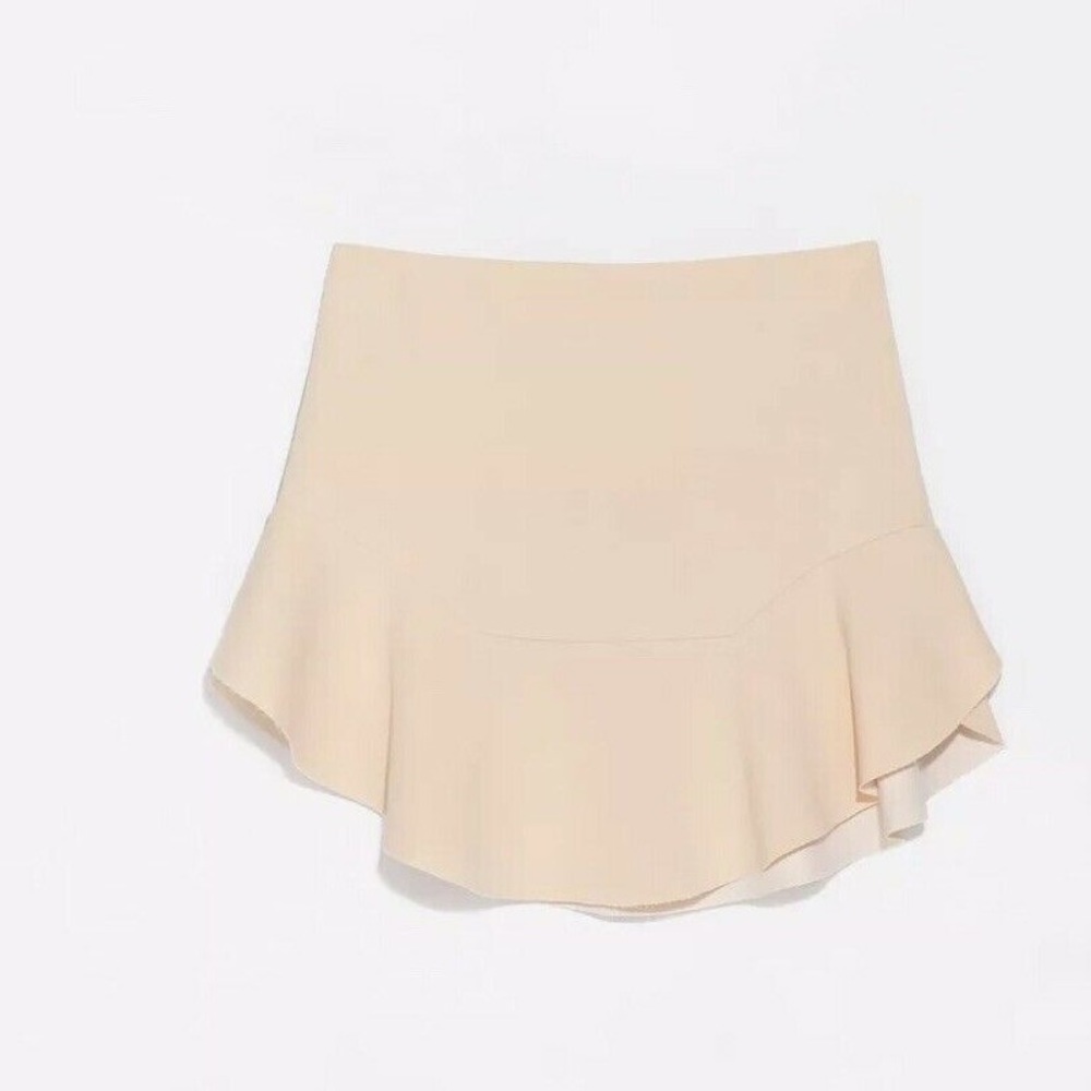 🤍 ZARA WOMAN Nude Peach Crepe Skirt